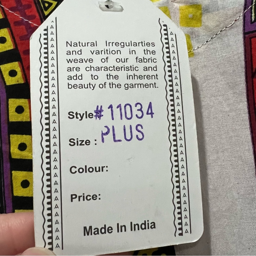 Anandas Xl Cotton Made In India Boho Aztec Kimono… - image 5